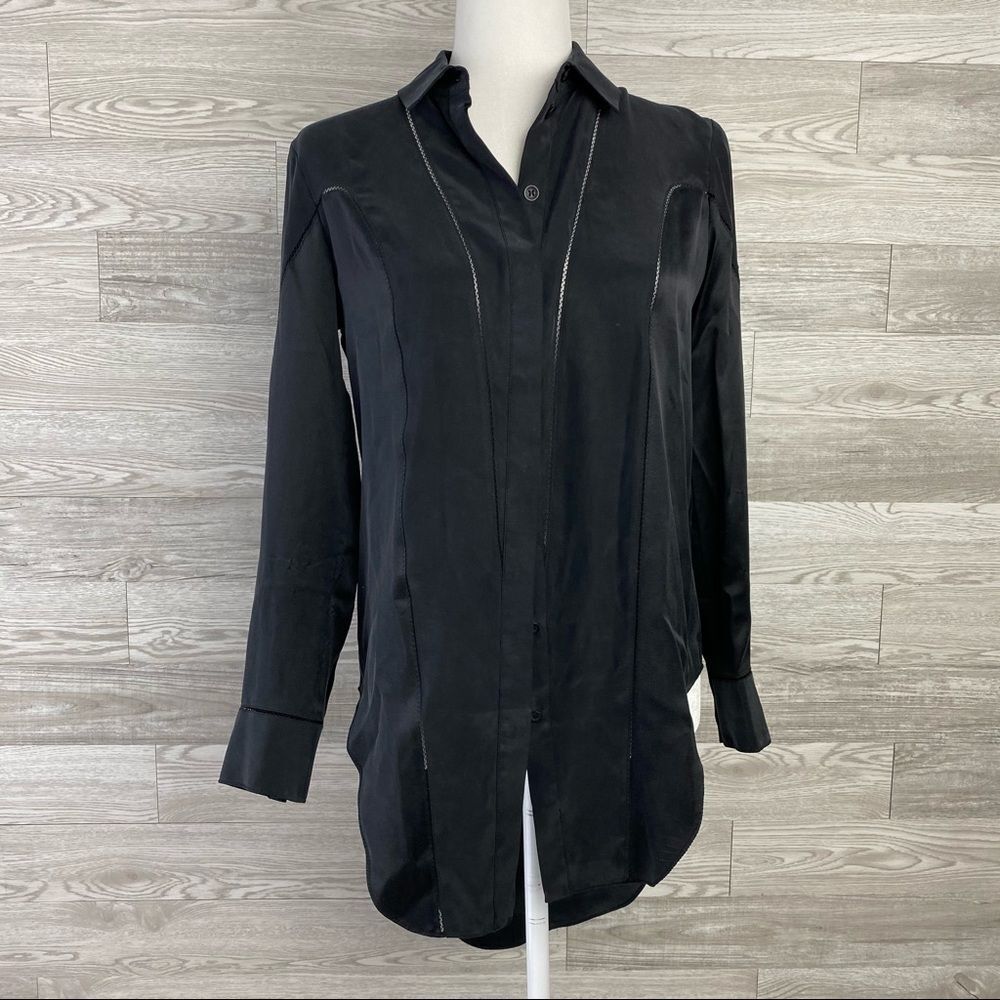 NWOT Rag & Bone Silk Black Long Sleeve blouse
